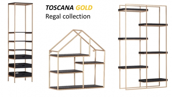 Toscana Gold Regal mit Ausziehkisten