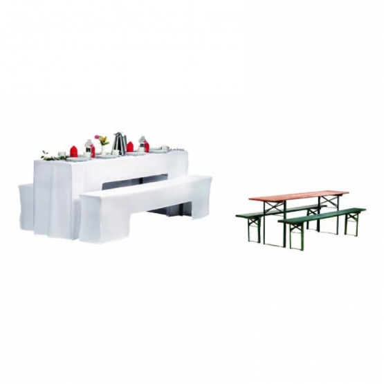 Biertischgarniturhussen Set 220x70cm (1x Tisch 2x Bank)